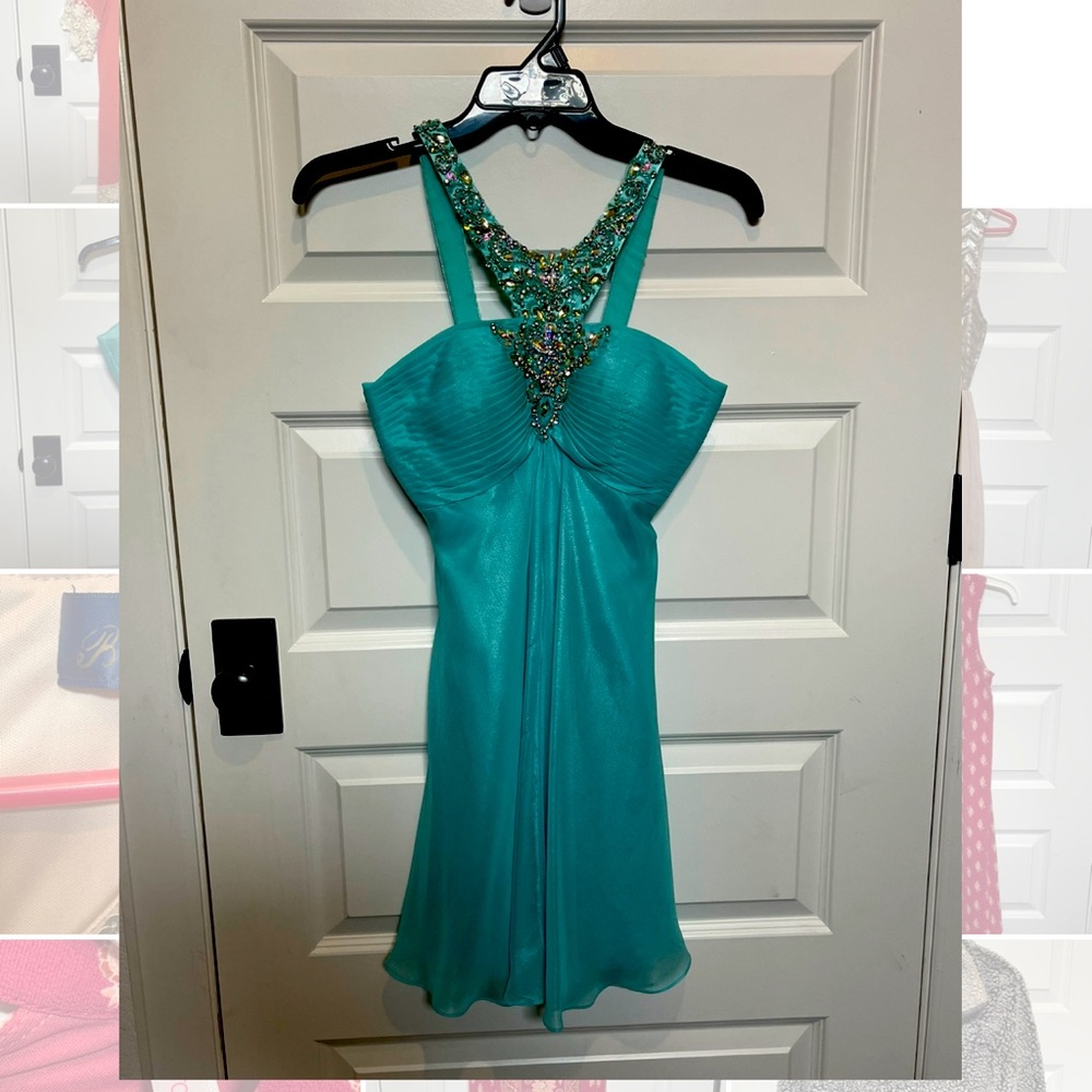 Jr rhinestone short formal dress